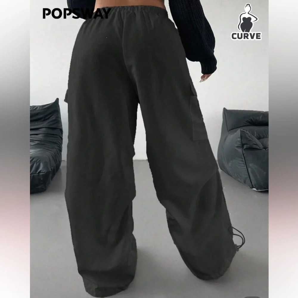 SHEIN 4X plus-size streetwear cargo Track Pants with drawstring. - Picture 2 of 5